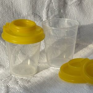 Tupperware Mini Salt & Pepper Shakers Yellow USA Vtg New